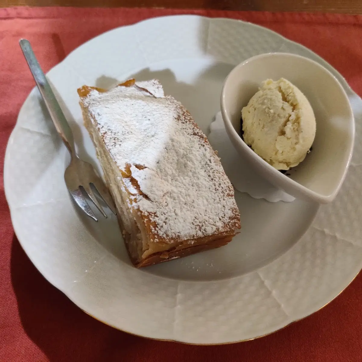 Cream Cheese Strudel with Vanilla Sauce