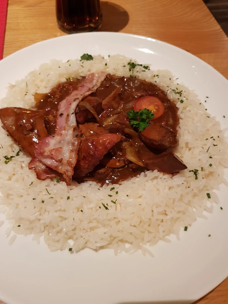 Geröstete Leber Mit Reis