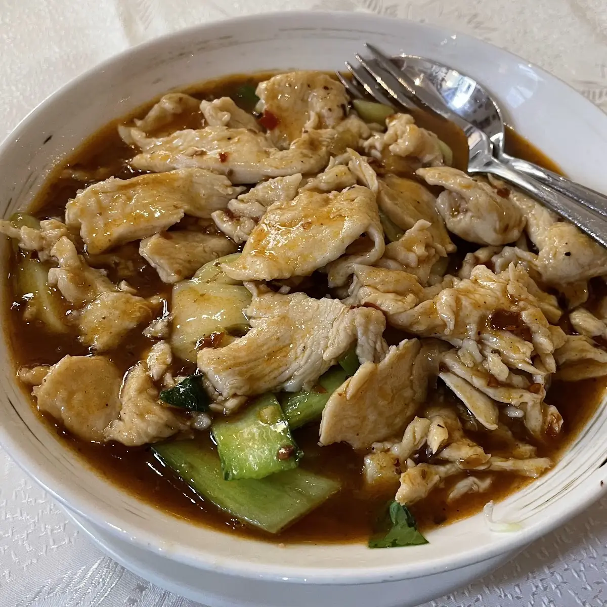 A44 Hühnerfleisch Mit Pak Choi Nach Feuertopf Art