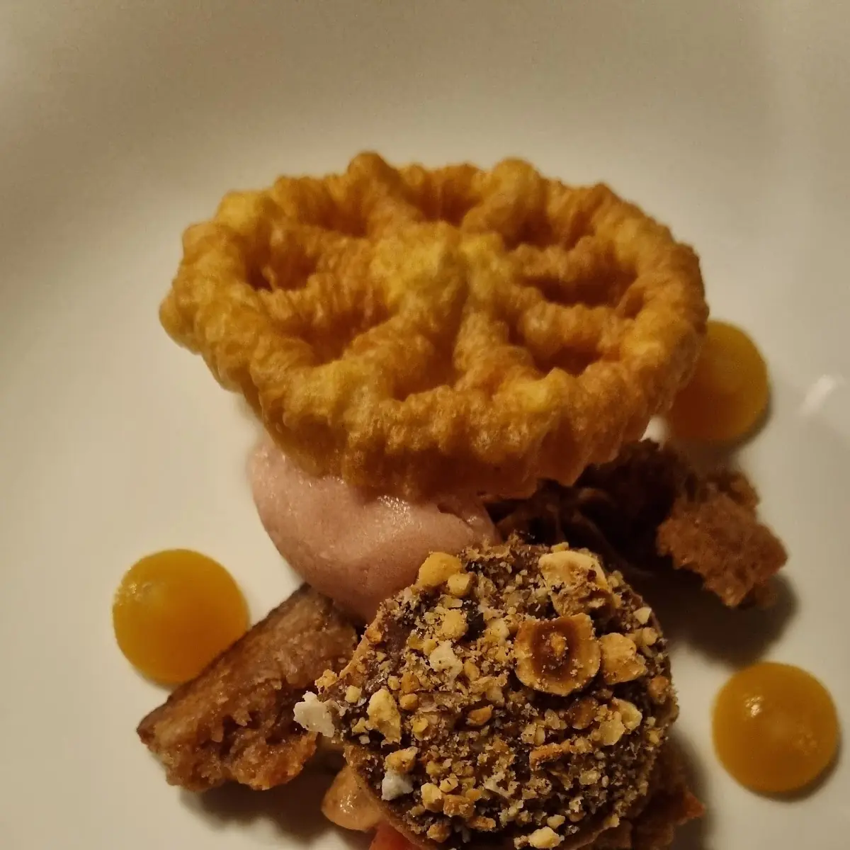 Nougat Vanille Pfirsich Dessert