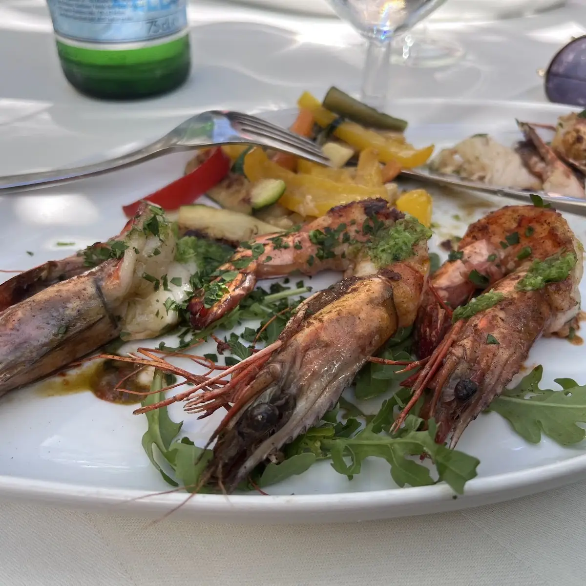 Jätteräkor Italiensk Från Secilien Restaurang Monte Rosa I Wien