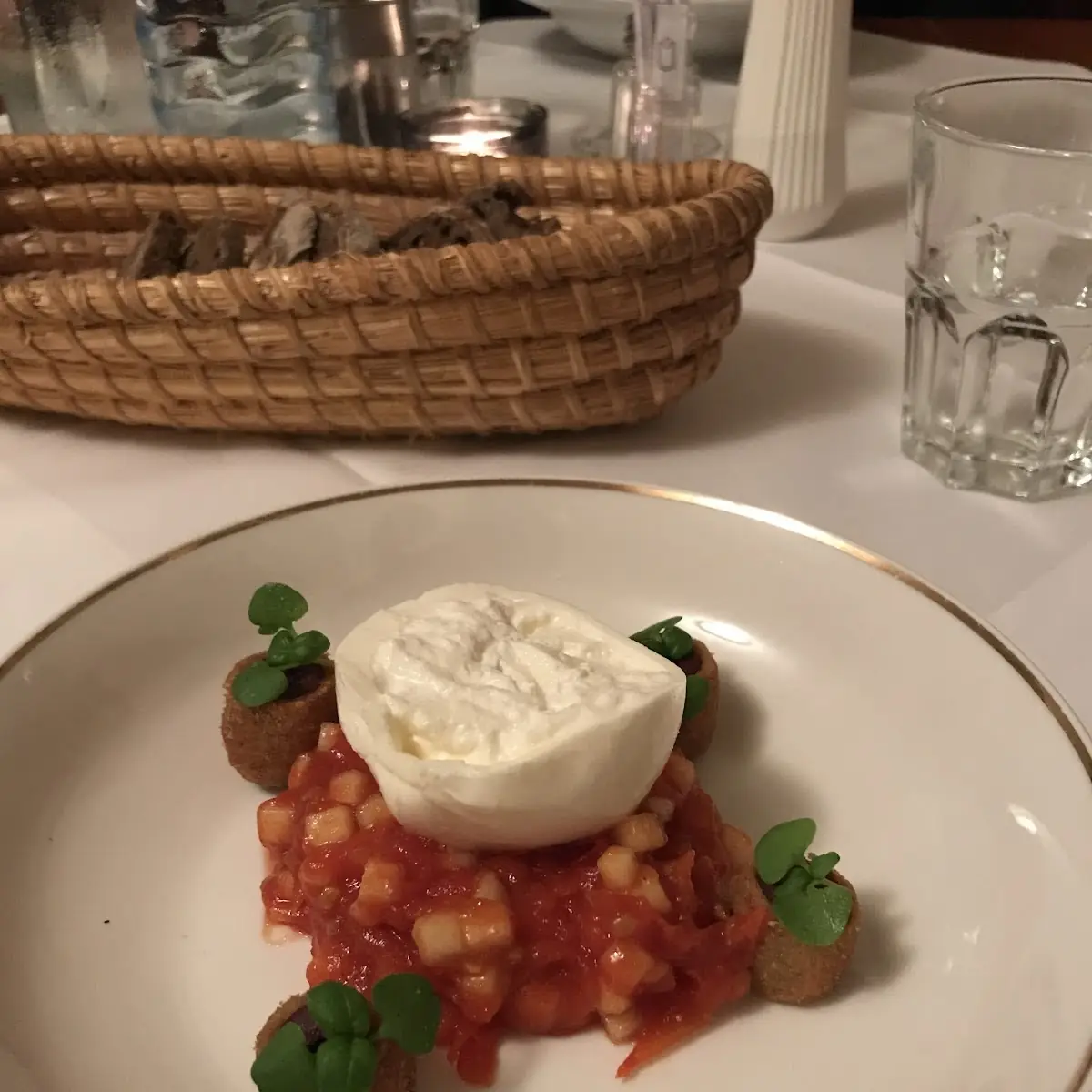 Burrata with Tomato and Apple Chutney