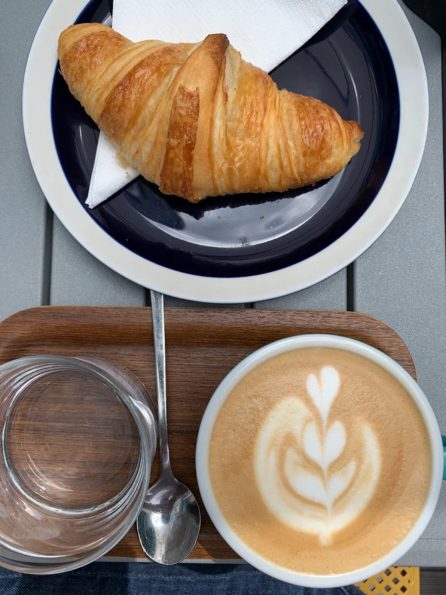 Flat White and Pain Au Chocolat