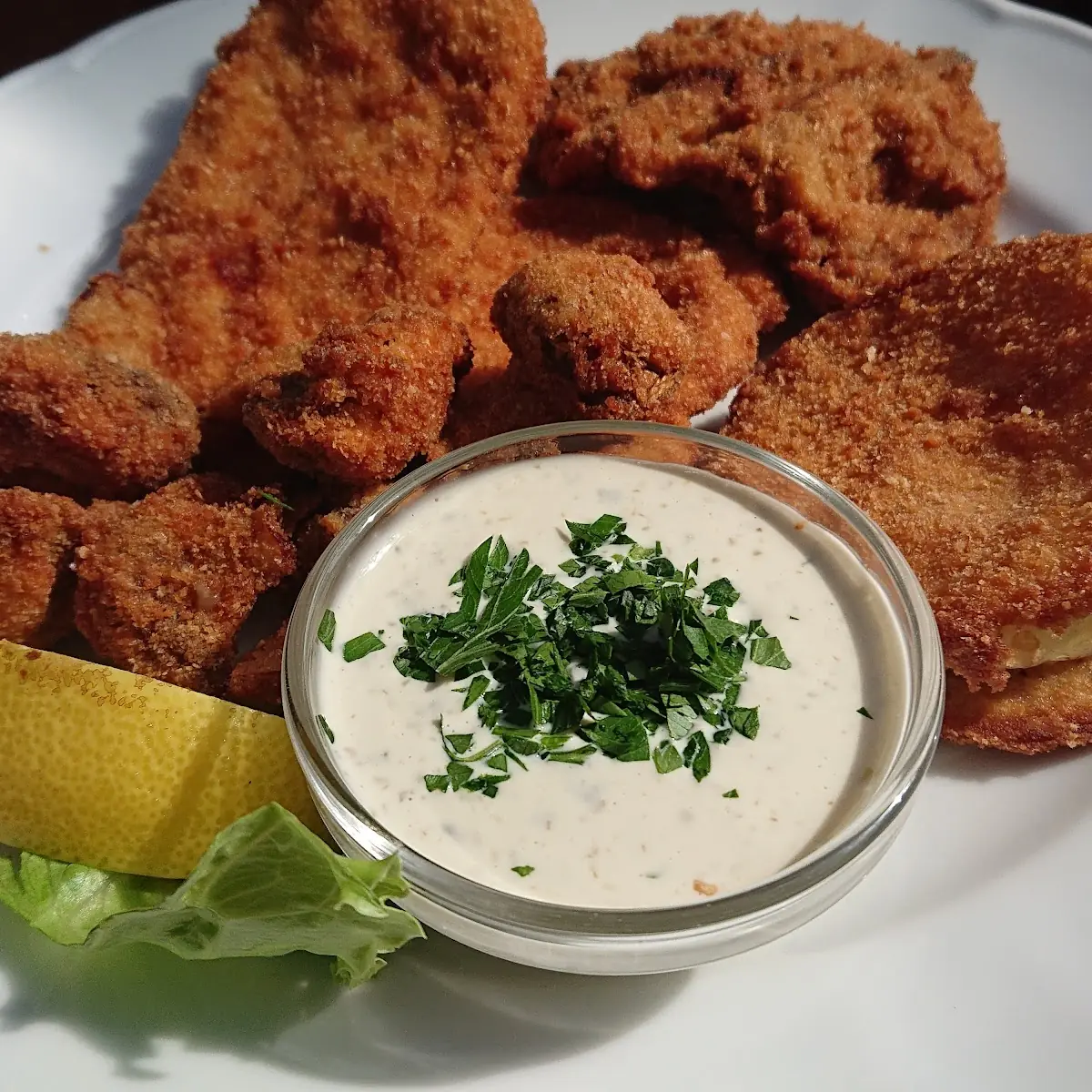 Gebackene Schnitzel Leber Käse