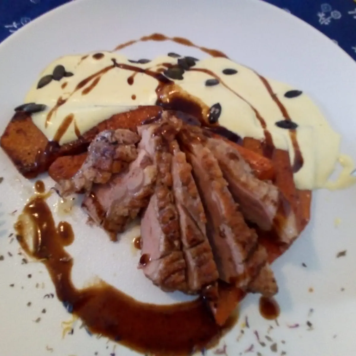 Ente Mit Kürbisgemüse