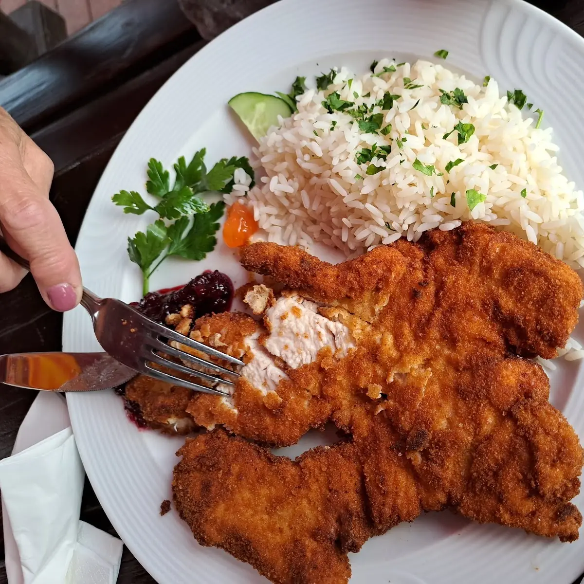 Wienerschnitzel With Rice