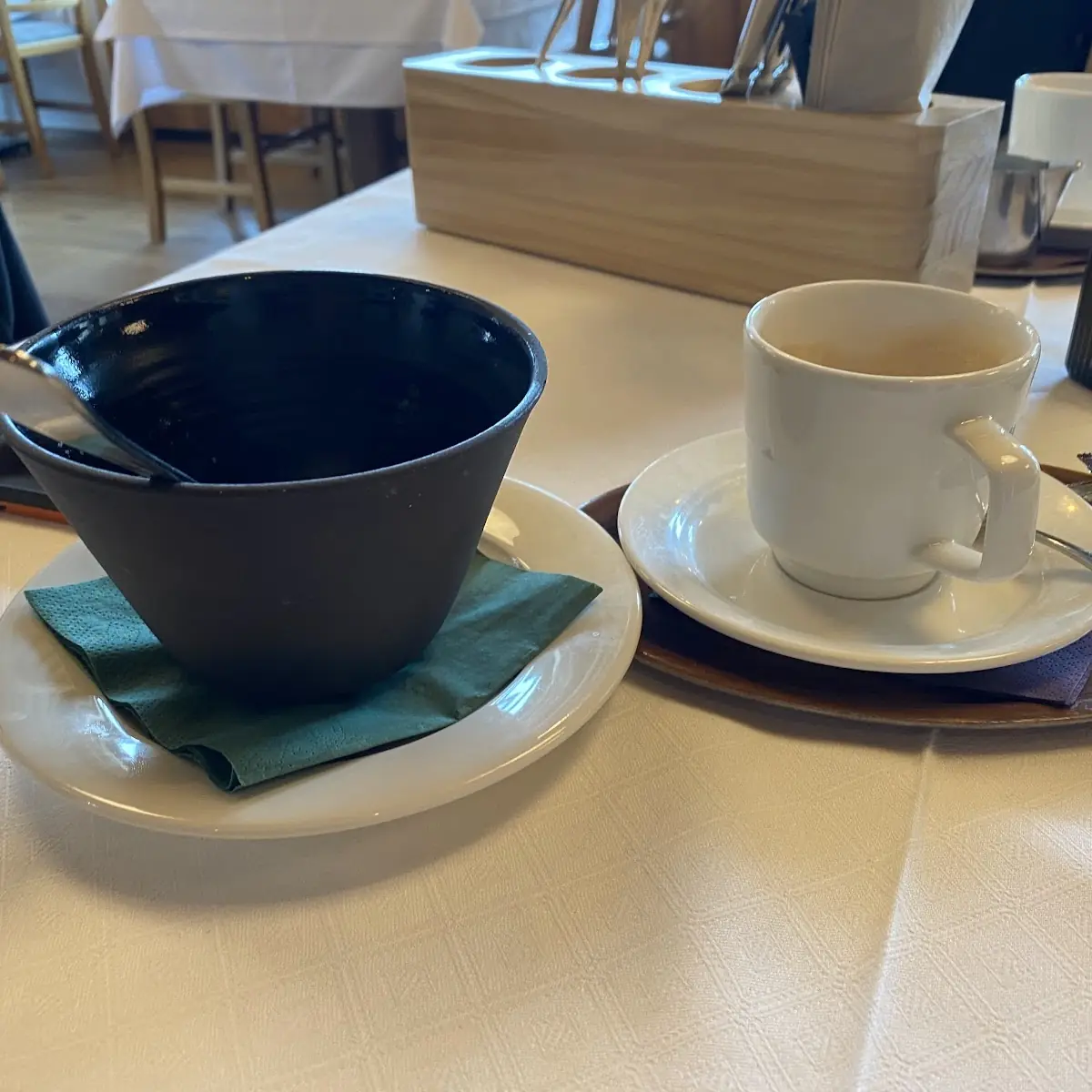 Asparagus Soup and Cappuccino