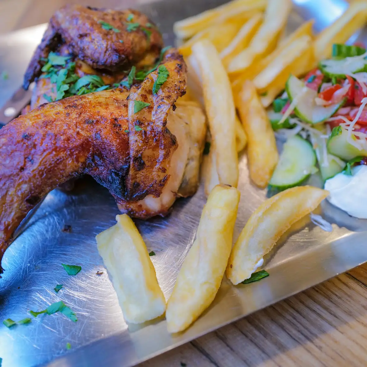 Halbes Rotisserie Grillhuhn