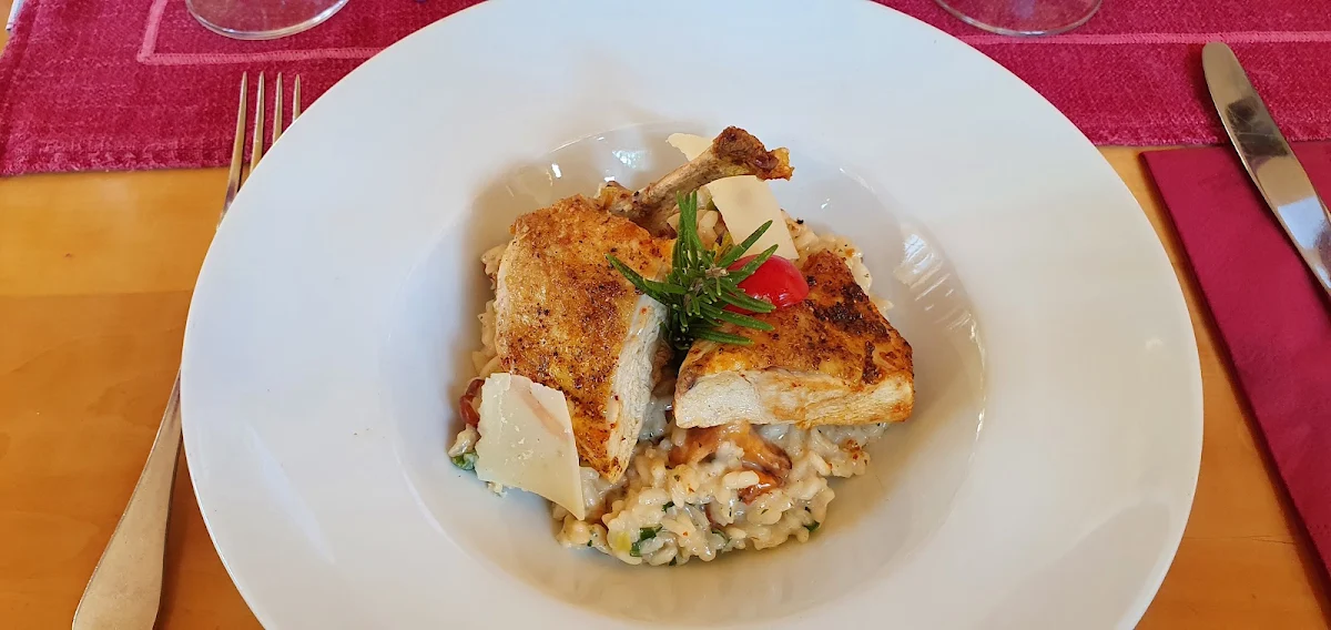 Hühnchen Auf Risotto