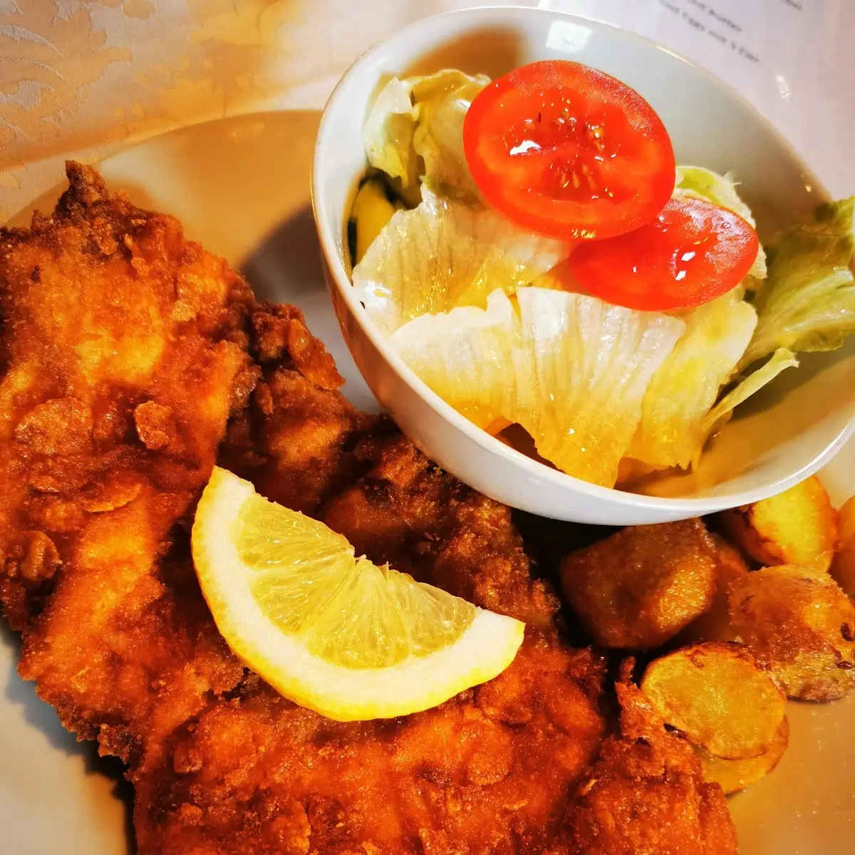 Hendlschnitzel Mit Btaterdäpfel