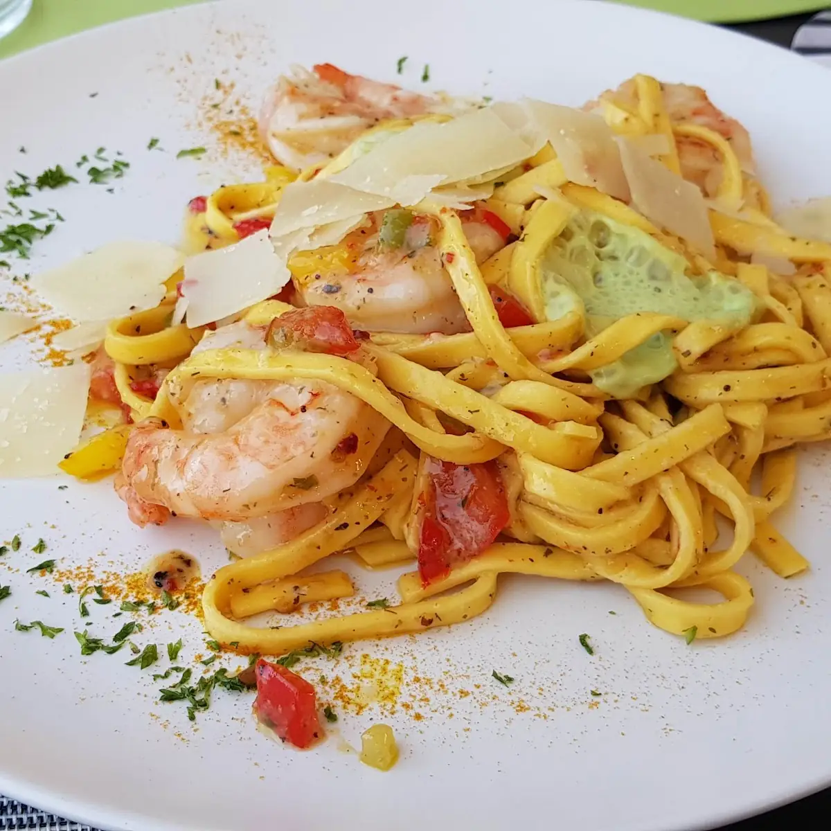 Fettuccine Mit Riesengarnelen