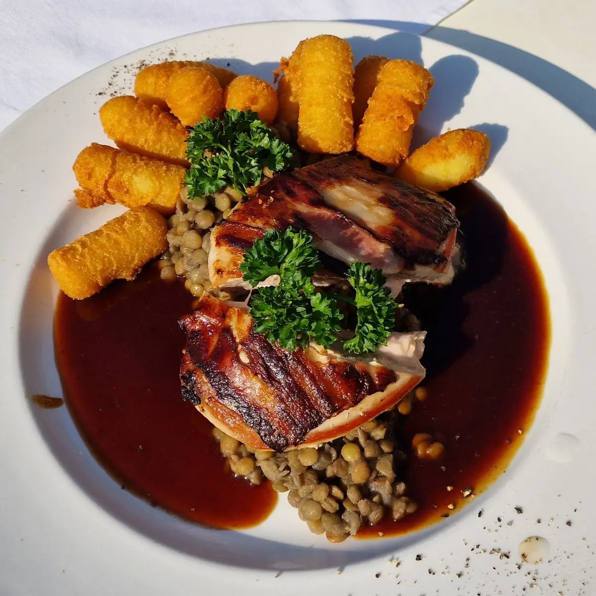 Gegrillte Fasanenbrust Im Speckmantel