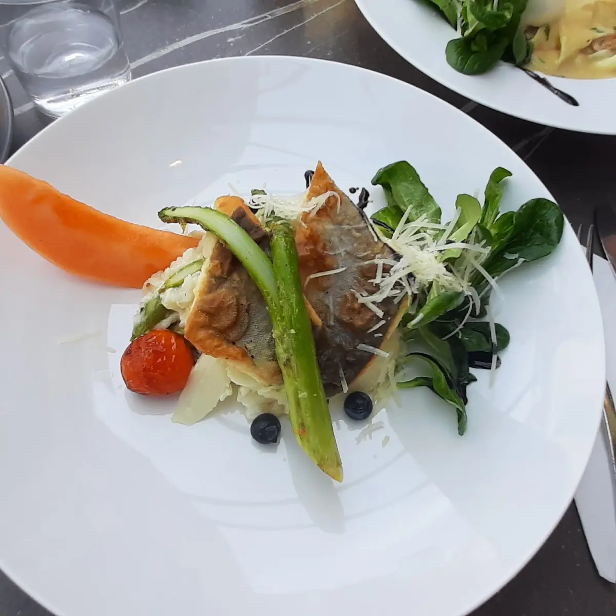 Saibling Mit Risotto Und Spargel