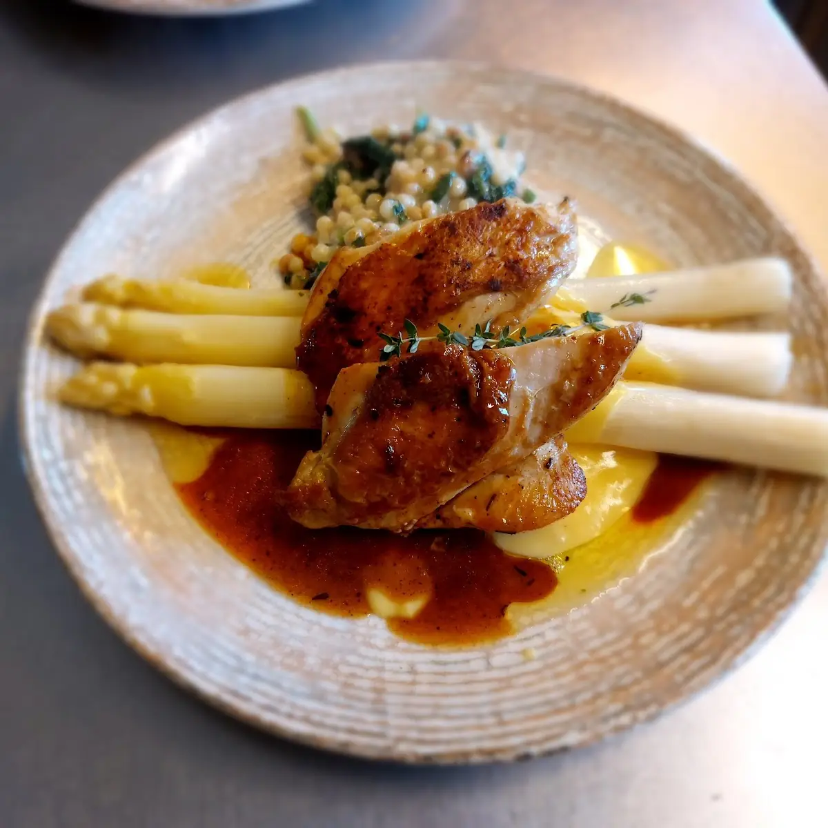 Gebratene Hendlbrust Mit Spargel