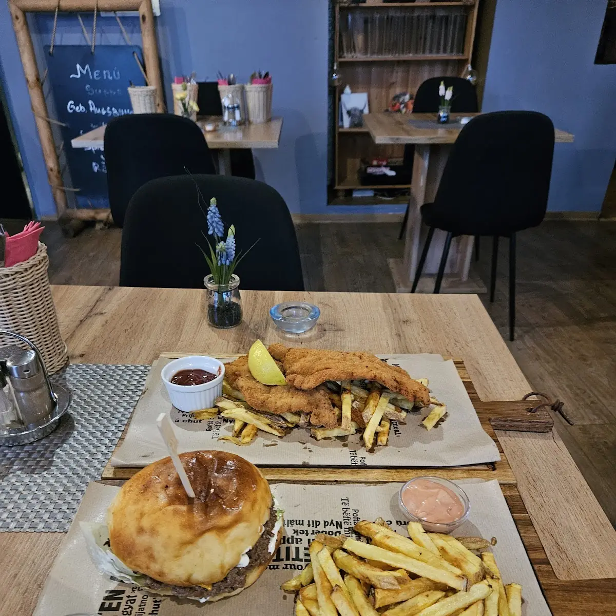 Cheese Burger and Fries