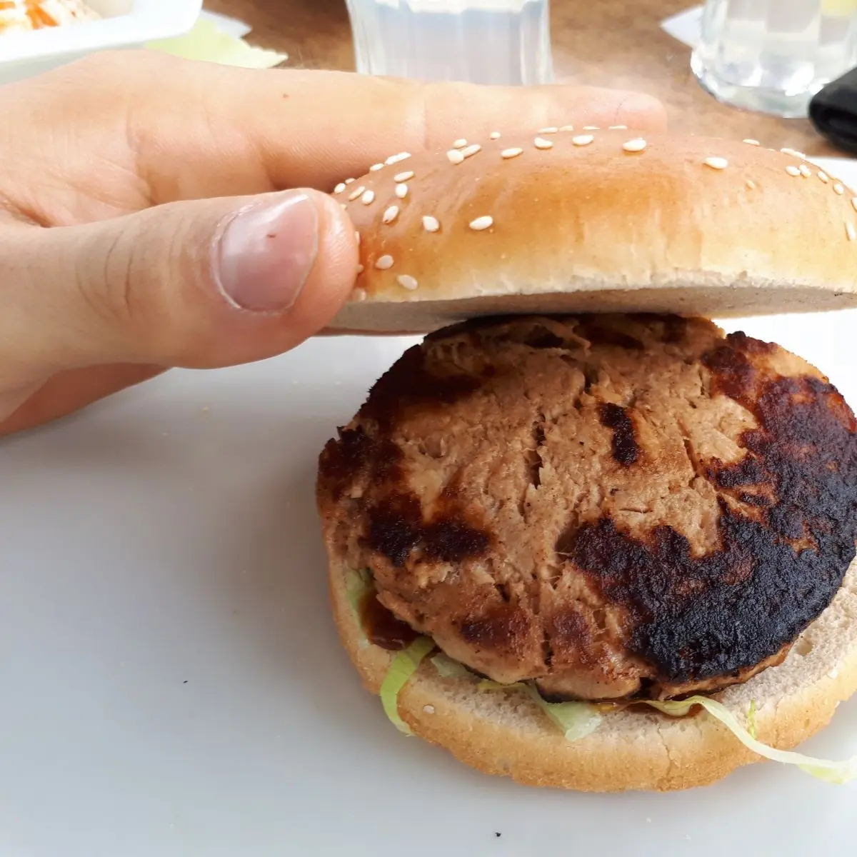 Pulled Pork Burger Gepresst