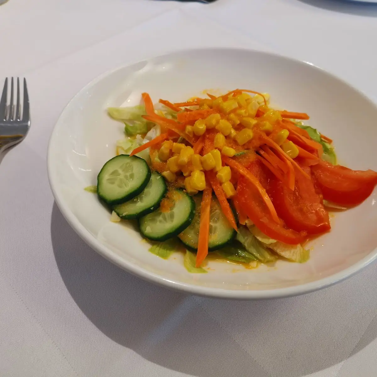 Gemischter Salat Mit Orangendressing Salatvorspeise Beim Mittagsmenü