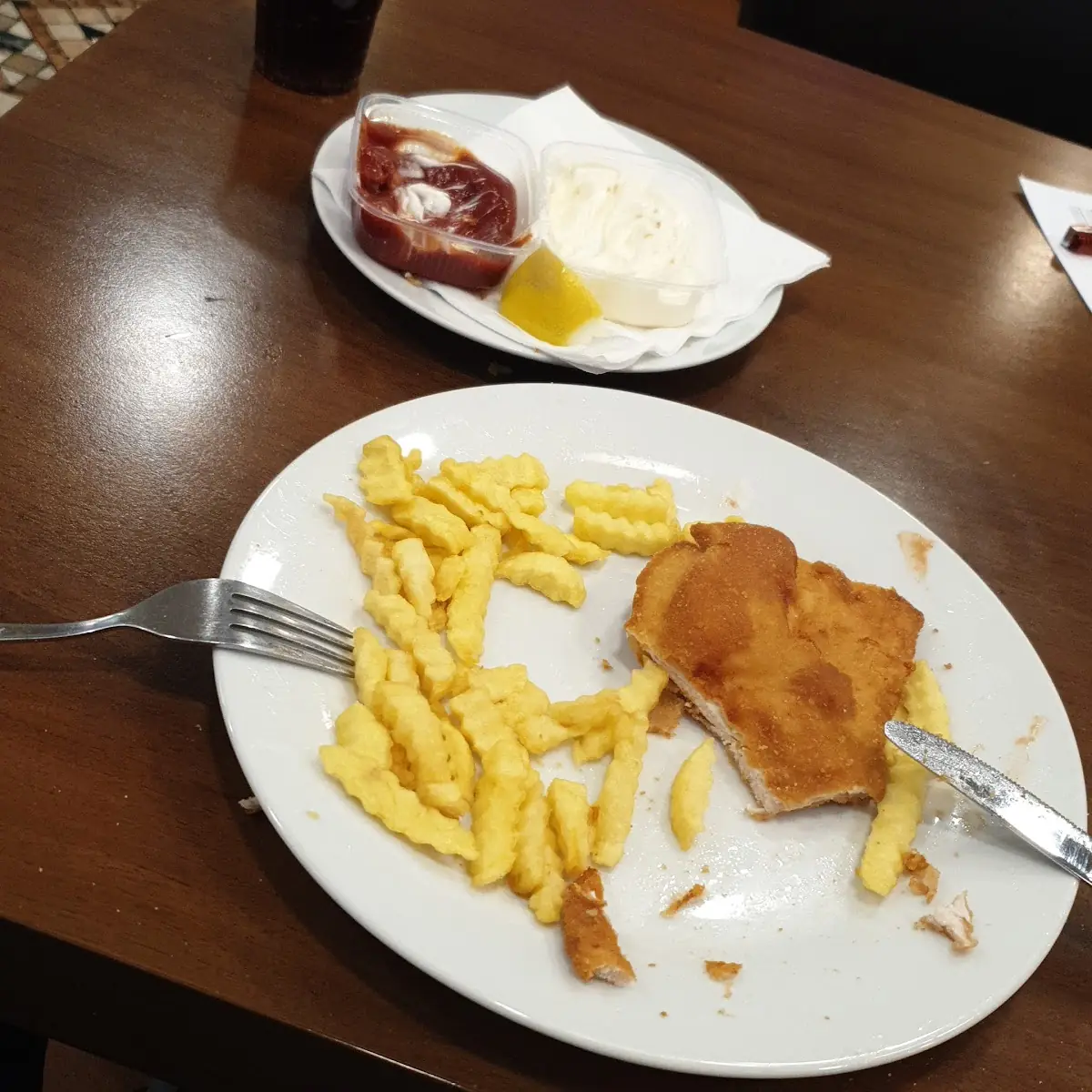 Hühnerschnitzel Und Pommes