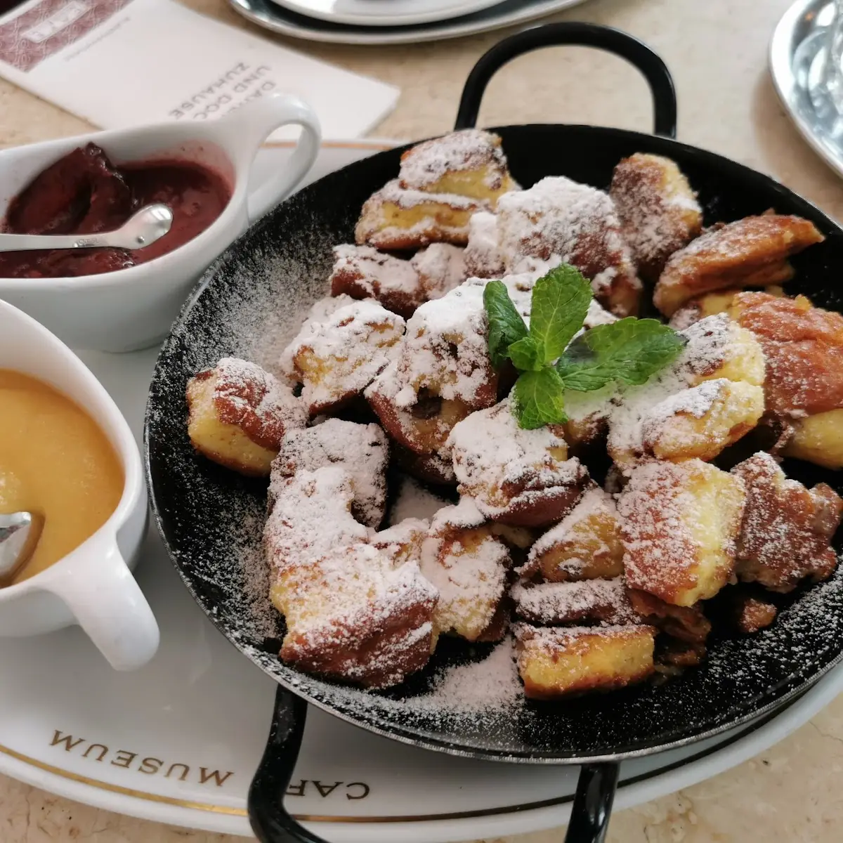Kaiserschmarrn With Applesauce And Plum Sauce