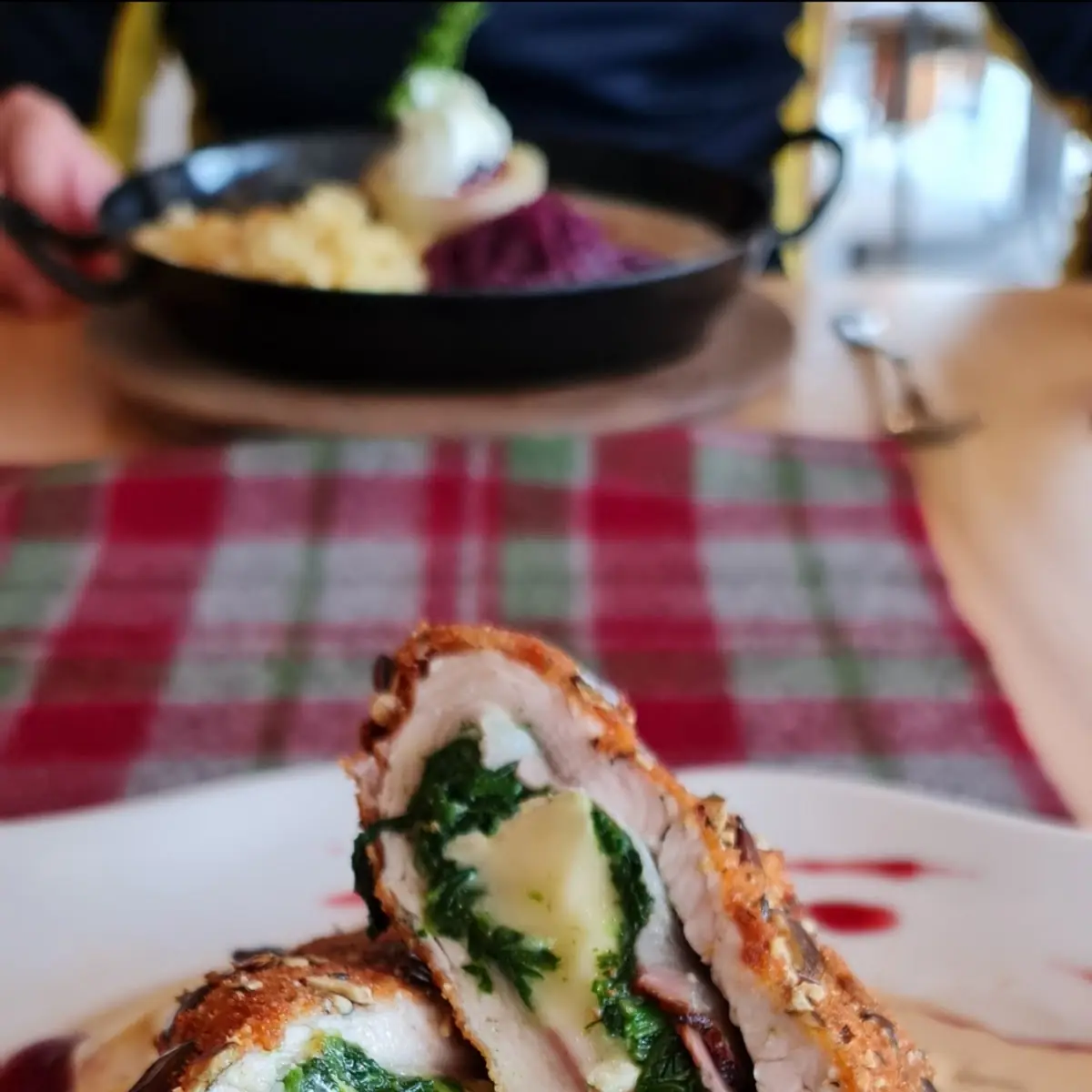 Pumpkin Seed Cordon Bleu with Spinach Filling