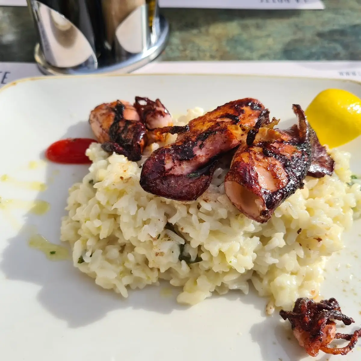 Gegrillte Kalamati Mit Zitronenrisotto