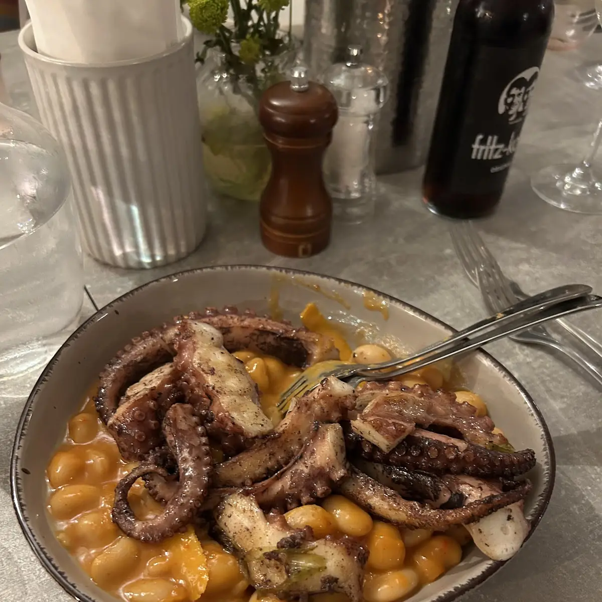Oktopus Auf Riesenbohnen