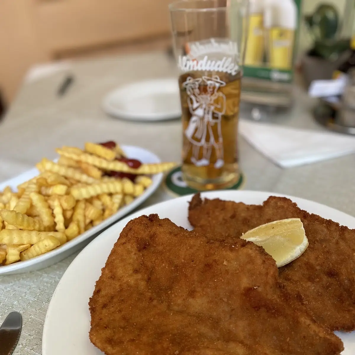 Wiener Schnitzel Mit Pommes Frites Und Salat