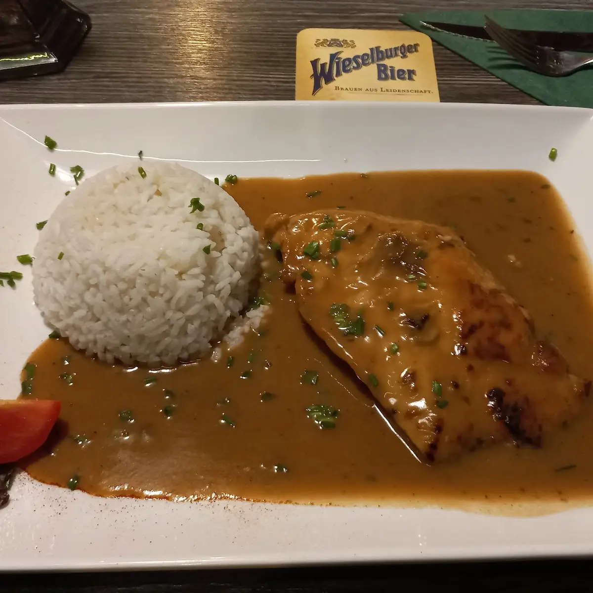 Hühnerfilet Natur Mit Saft Und Reis
