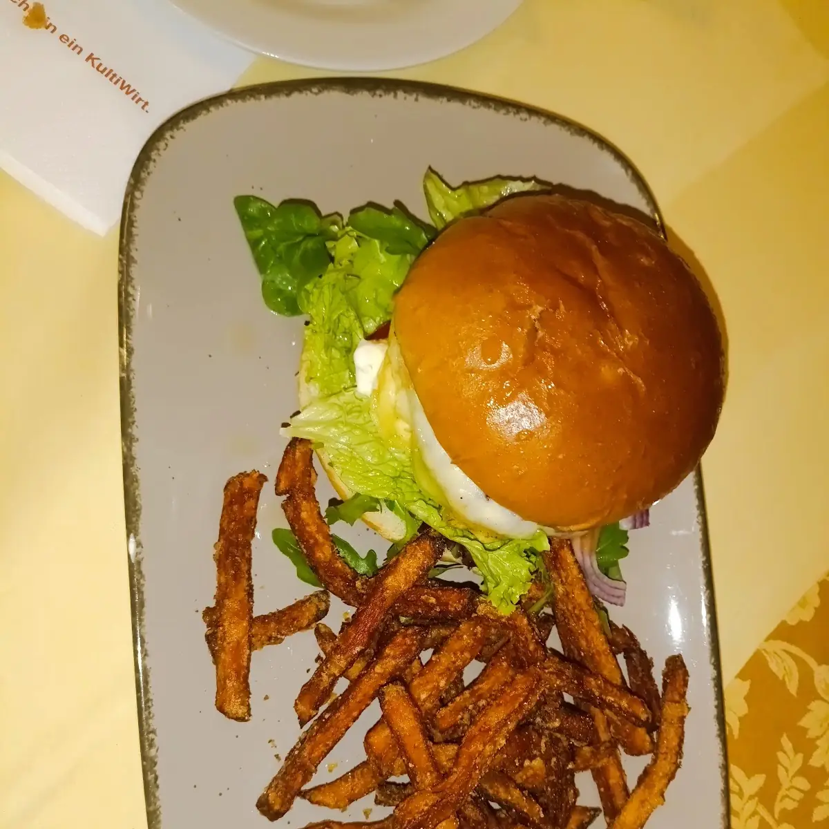 Wedge Burger and Fries
