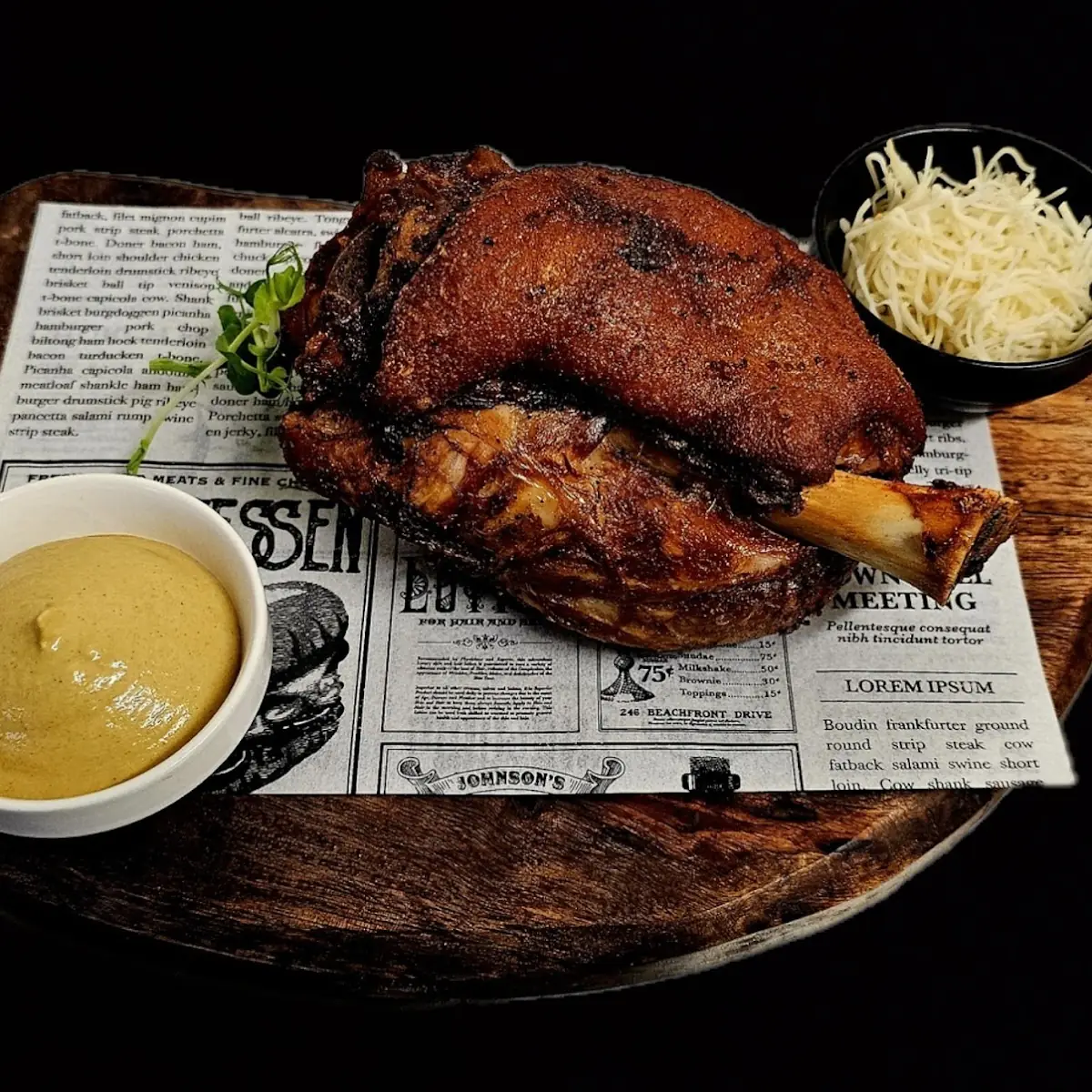 Stelze Mit Rustikale Pommes