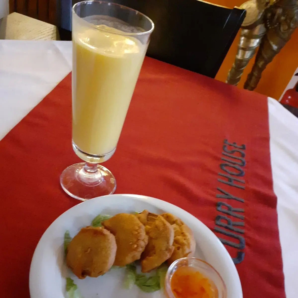 Pakora And Mango Lassi