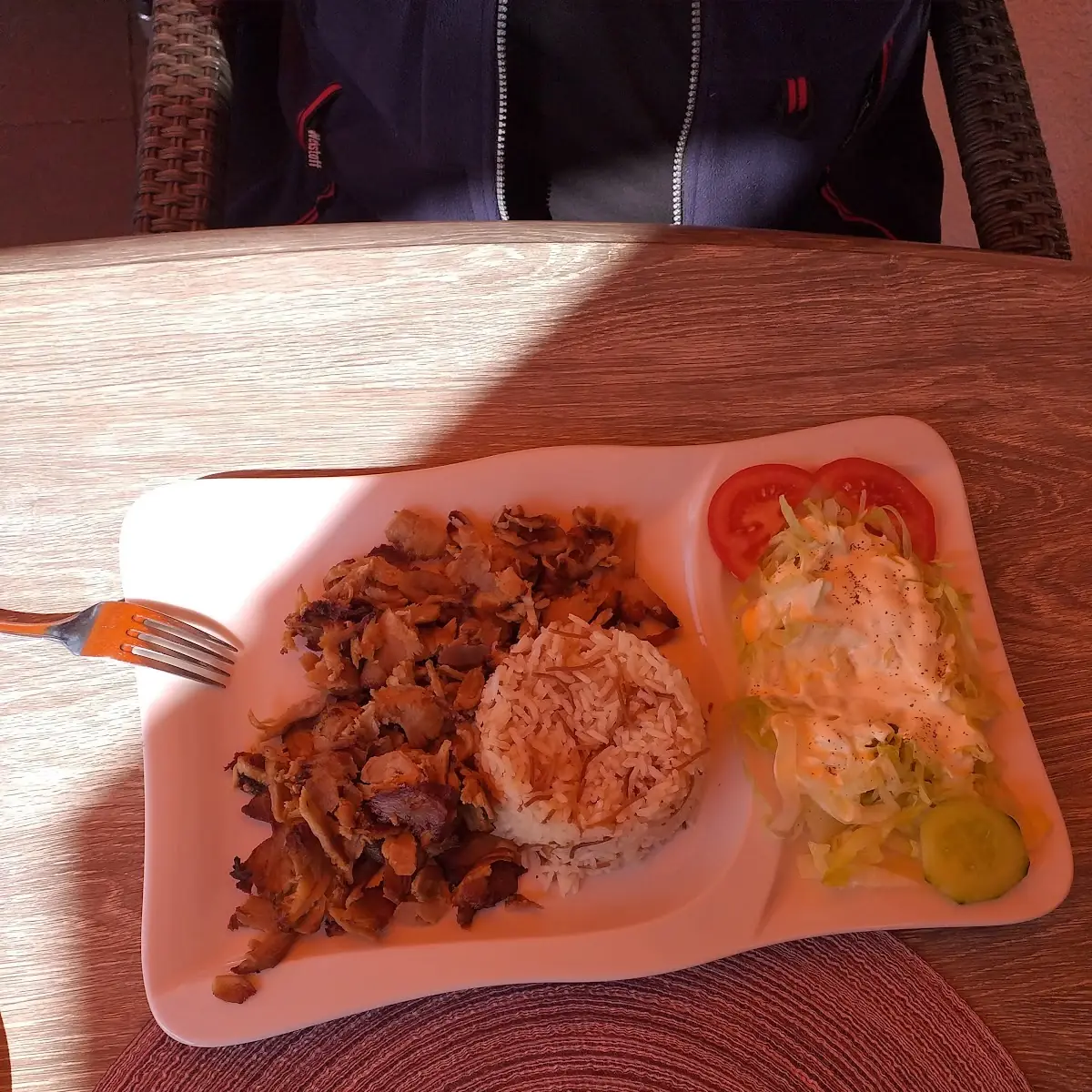 Kebab Teller Mit Reis
