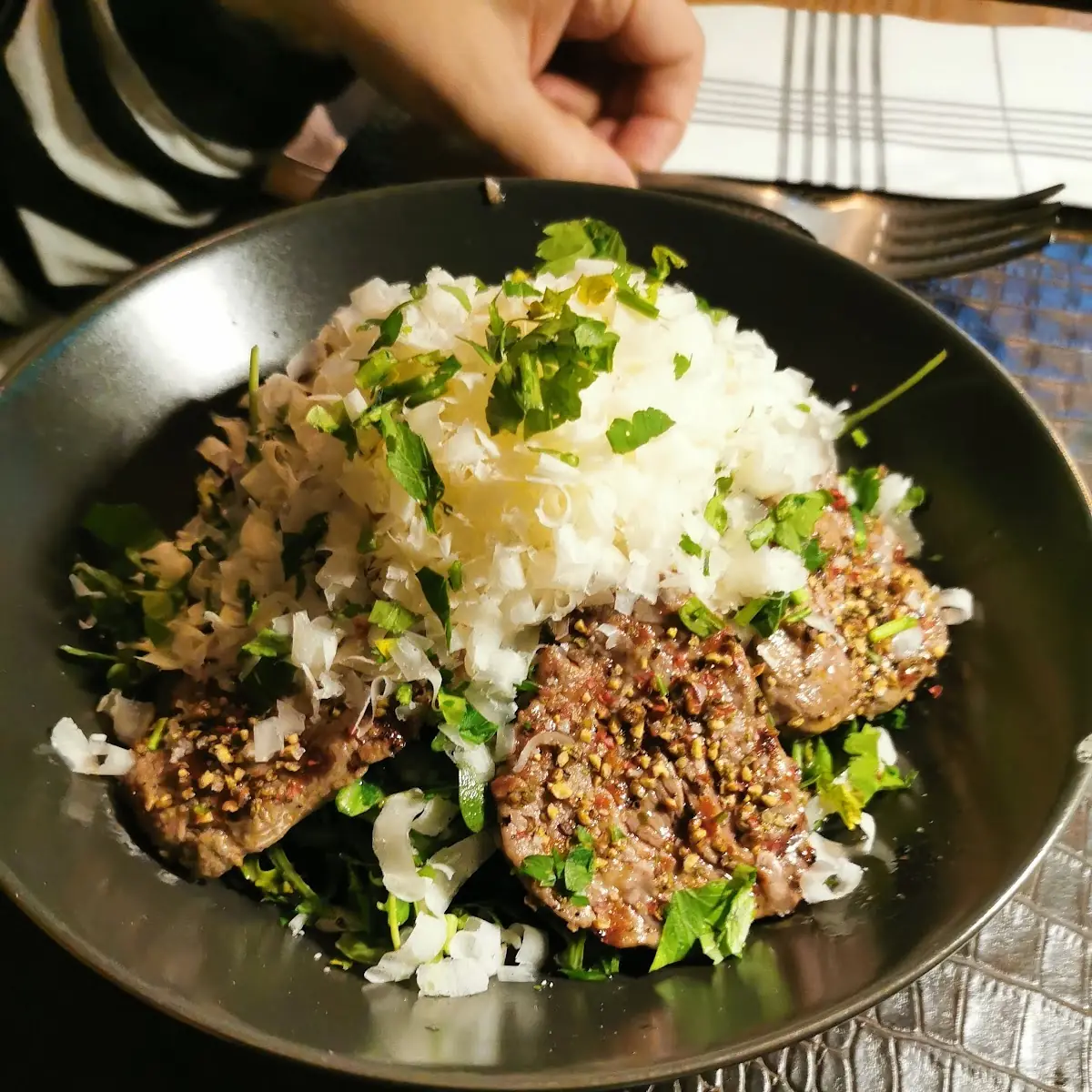 Rindfleisch Scheiben Auf Rucola