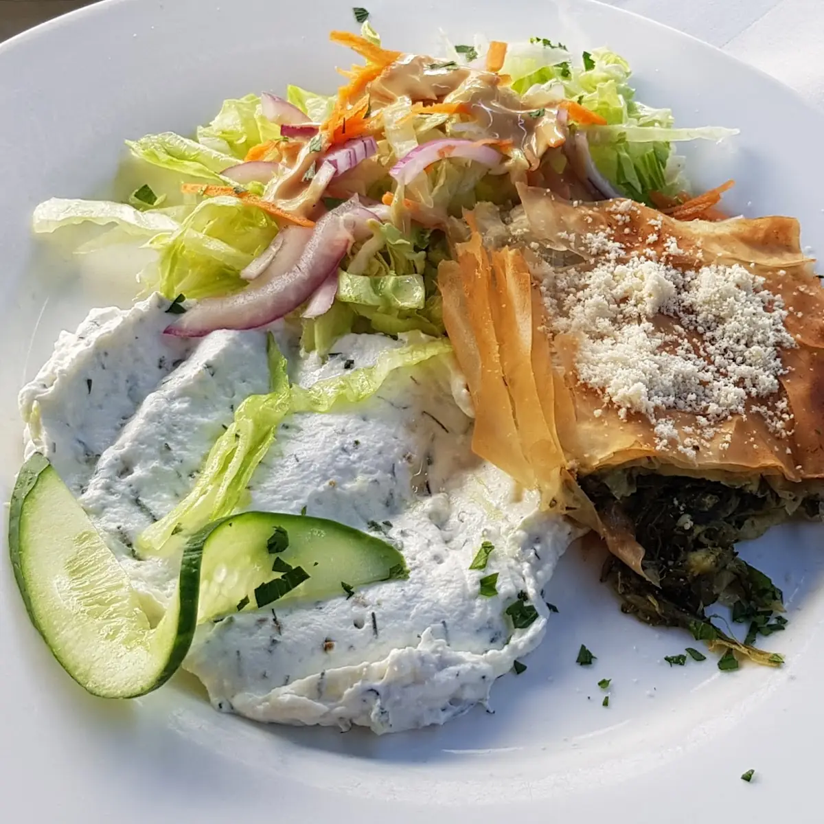 Spinatstrudel Mittagsmenü