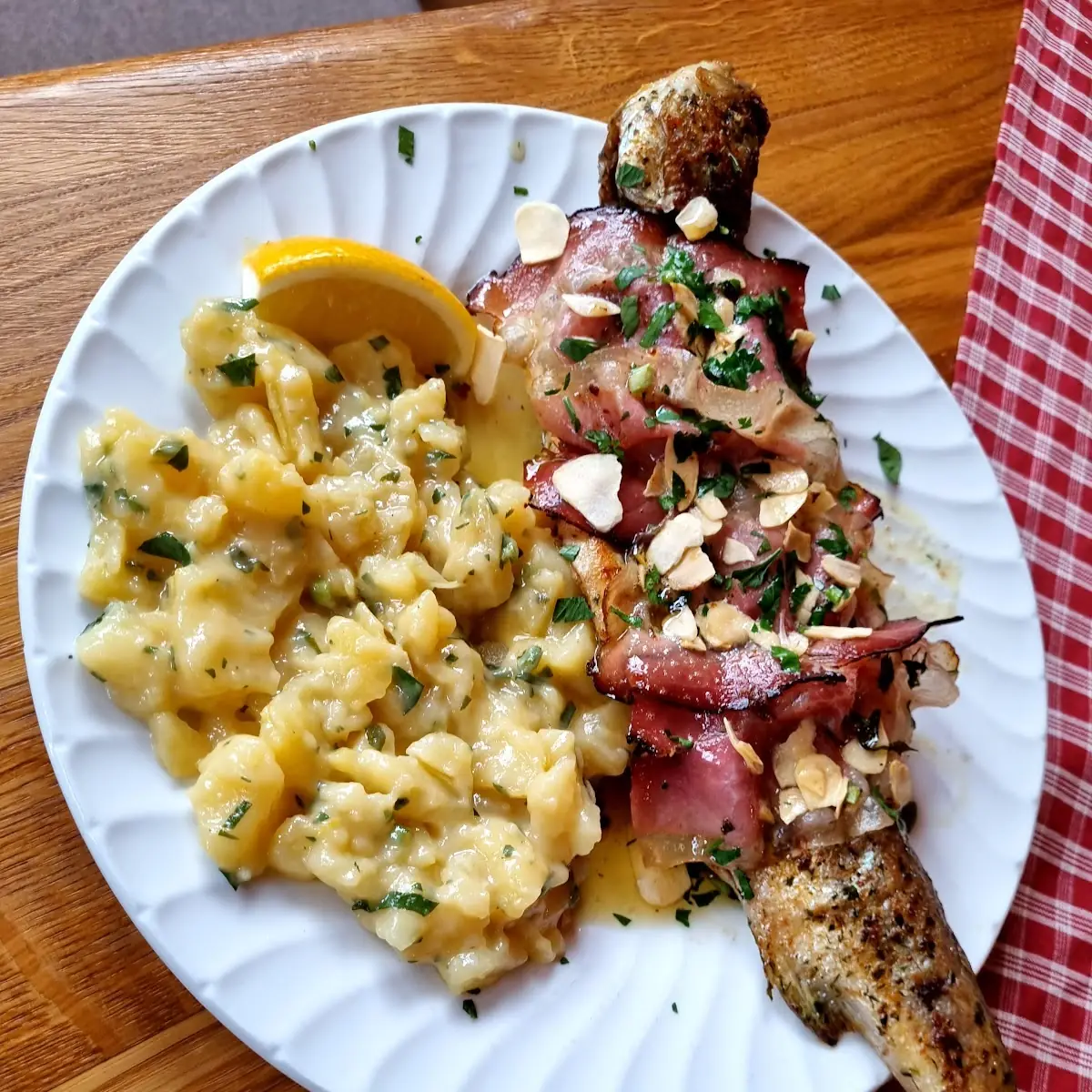 Forelle Mit Speck