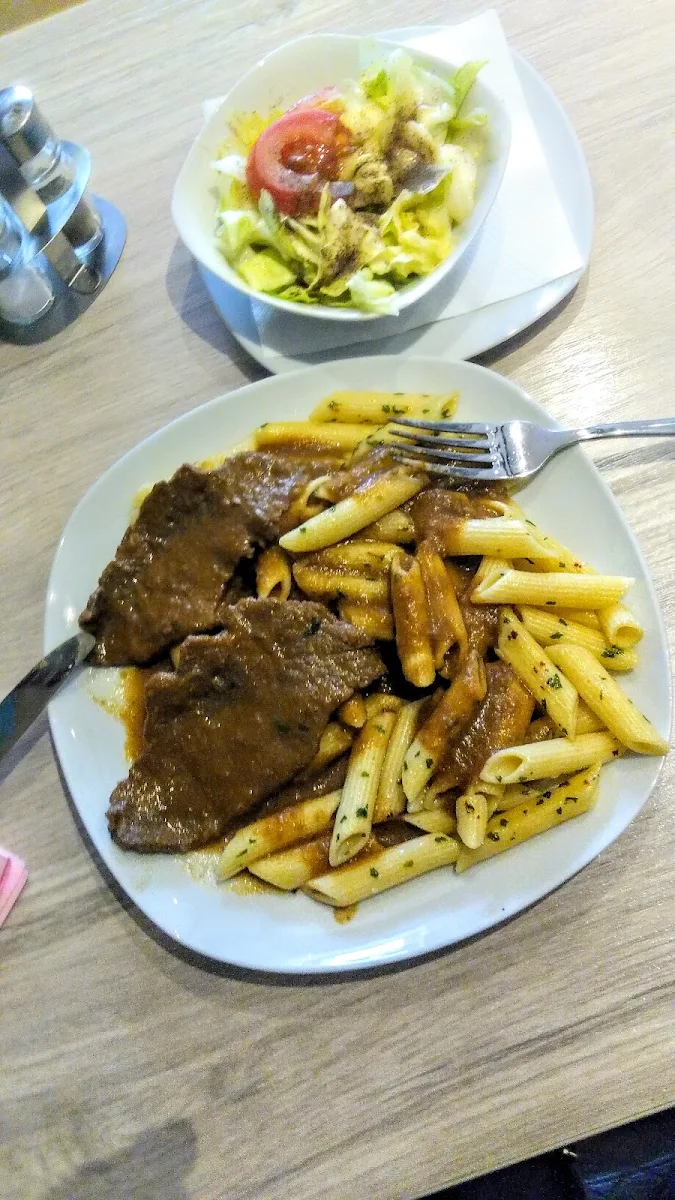 Rindsschnitzel Mit Penne