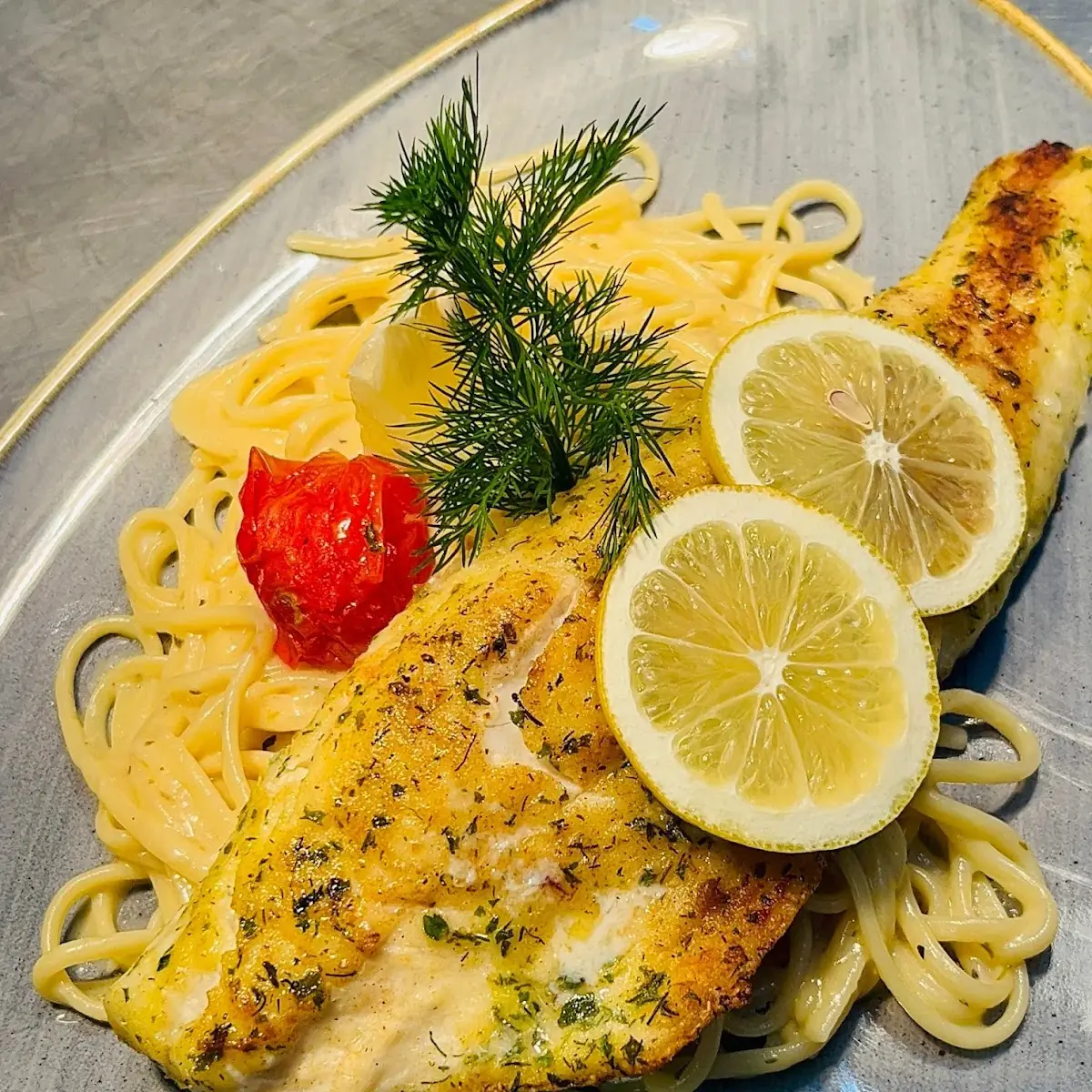 Zander Mit Zitronenlinguini