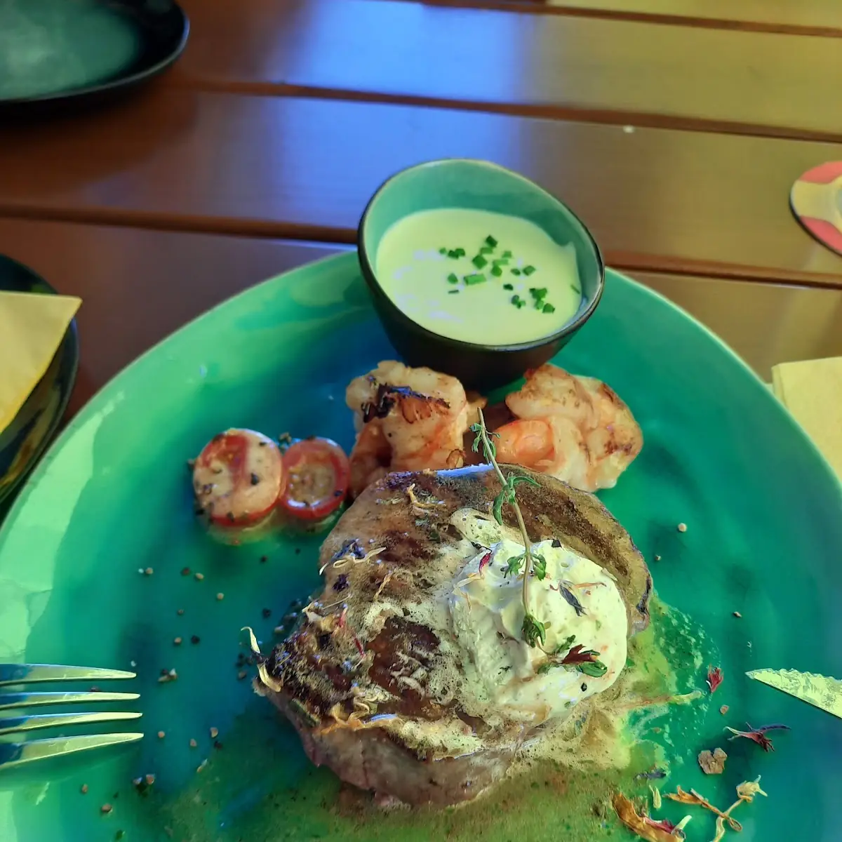 Steak Mit Garnelen