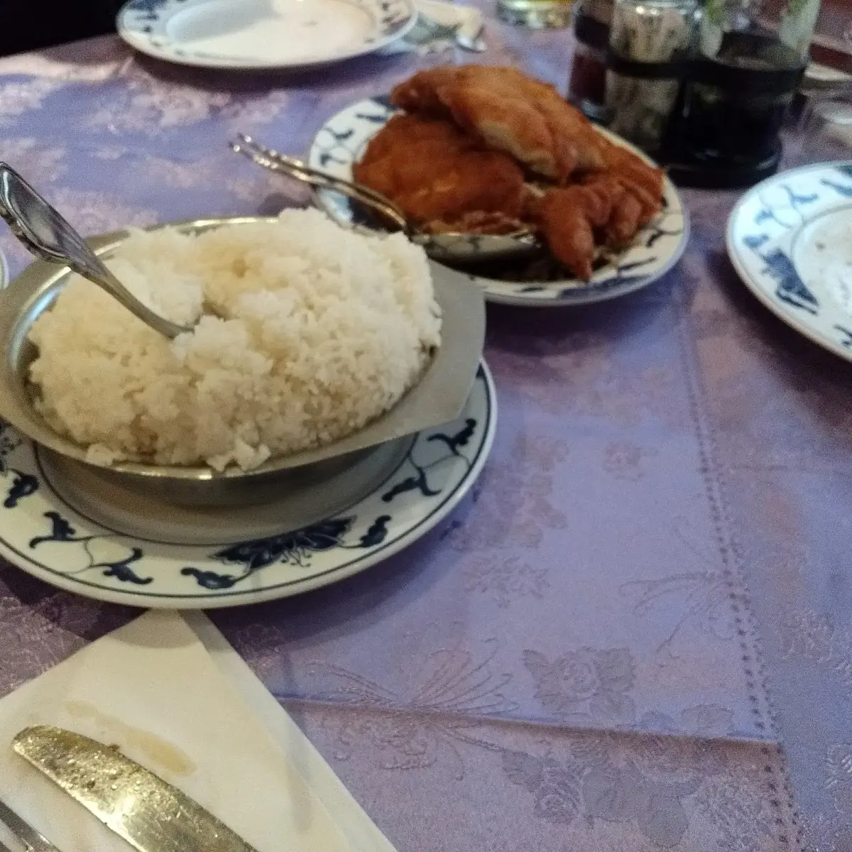 Fritiertes Hühnchen Mit Reis