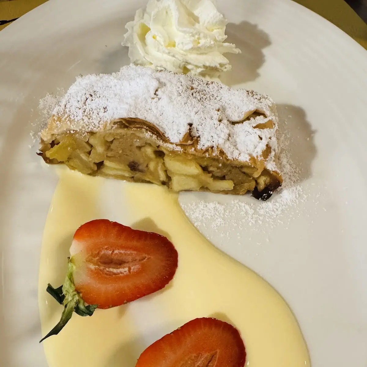 Apple Strudel With Vanilla Sauce
