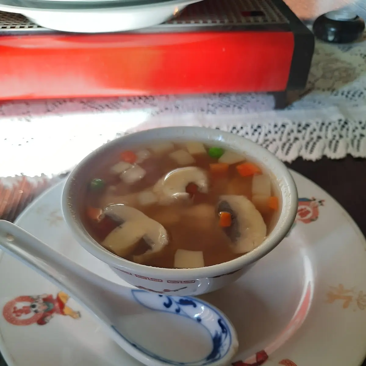 Scharfe Suppe Mit Hühnerfleisch