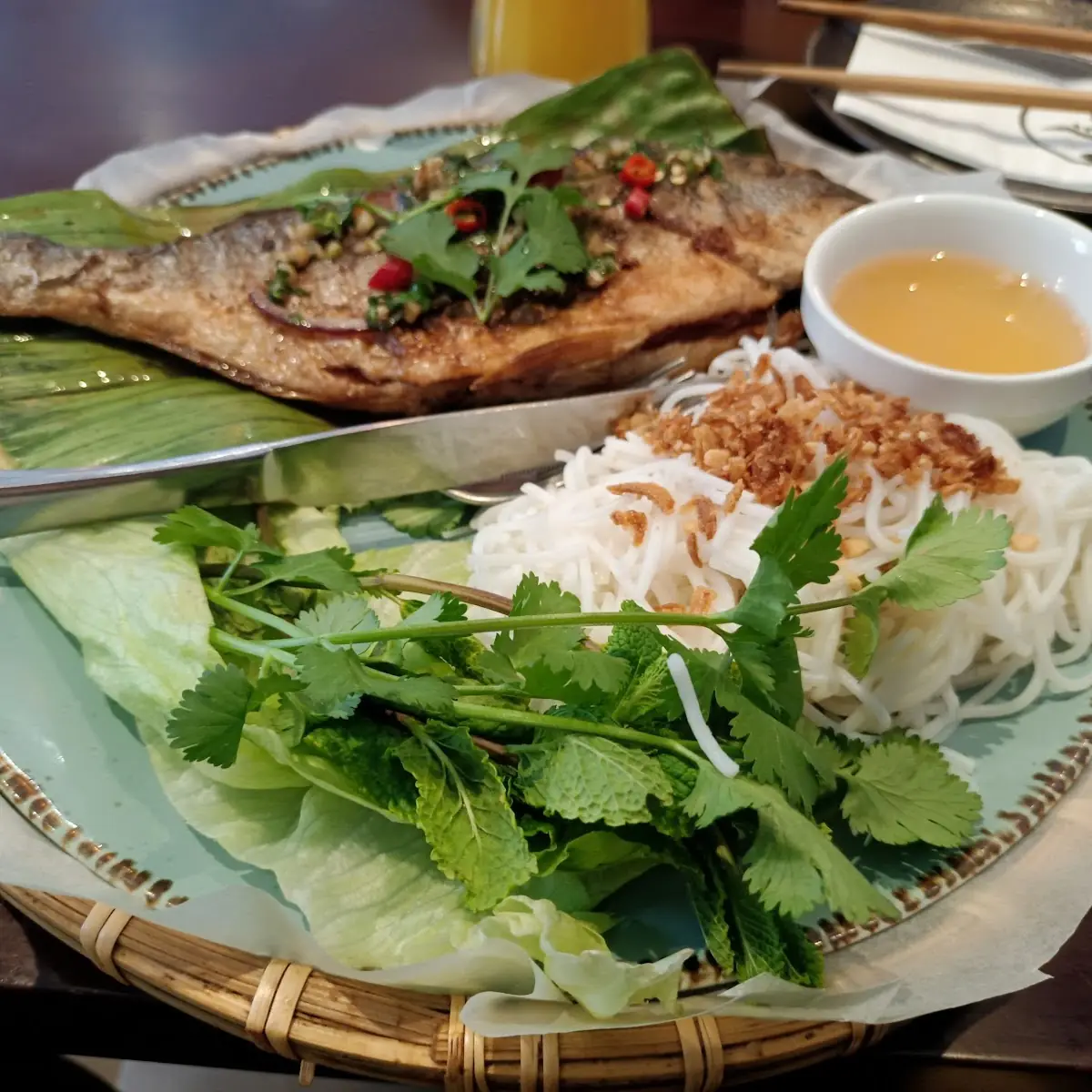 Ca Nuong La Chuoi