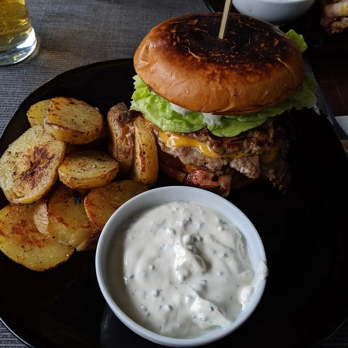 Chivito Double Burger And Fries