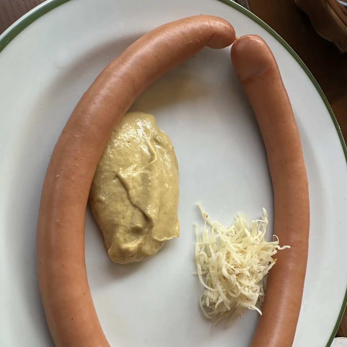 Classic Viennese Sausage with Mustard Horseradish and Bread