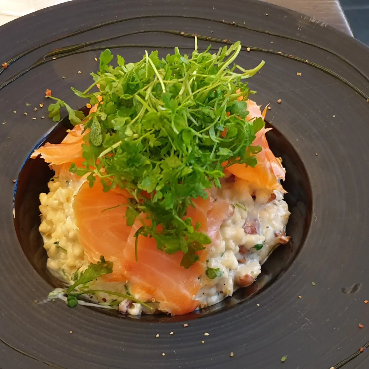 Risotto Mit Lachs U Eierschwammerl