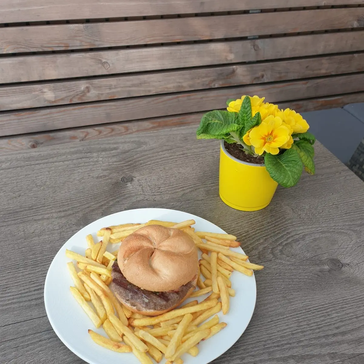 Rinderfleisch Burger Mit Pommes