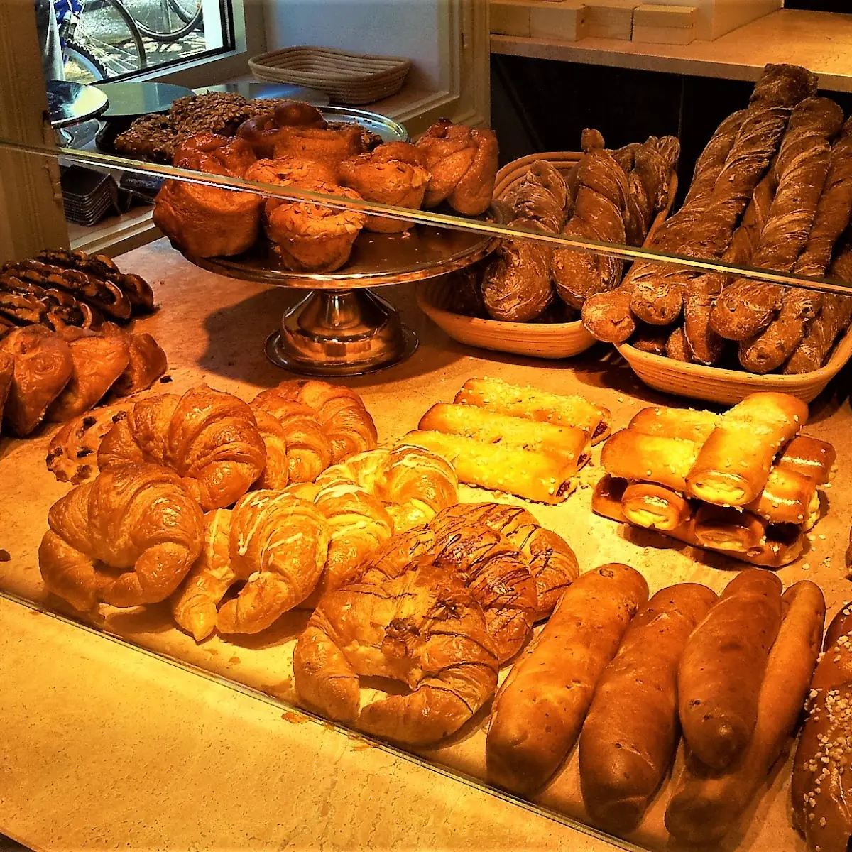 Showcase with All the Pastries Goodies