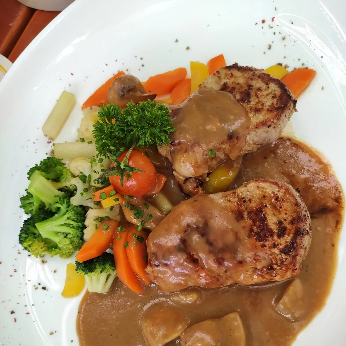 Schweinemedallion Mit Pilzrahmsoße
