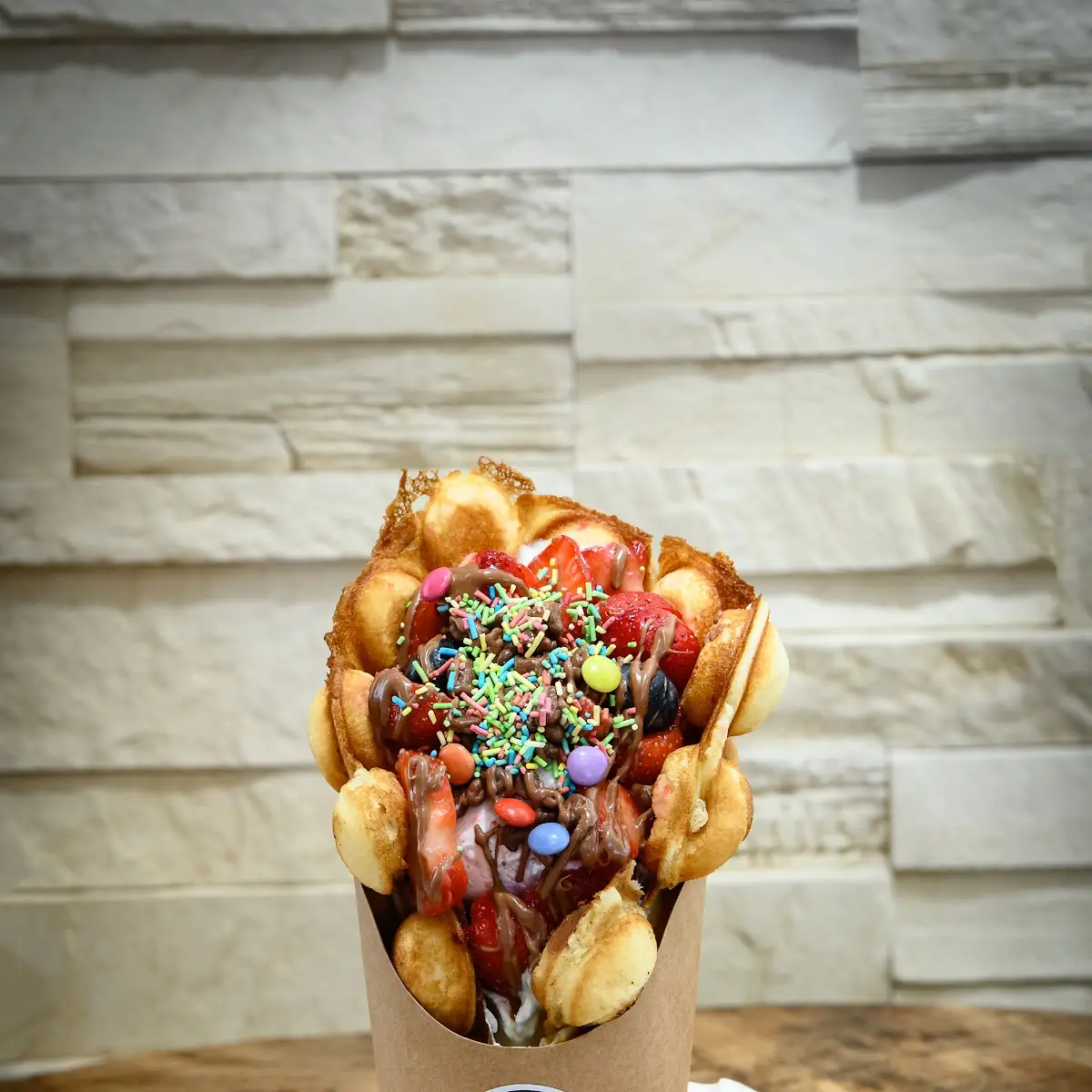 Bubble Waffel Ohne Toppings