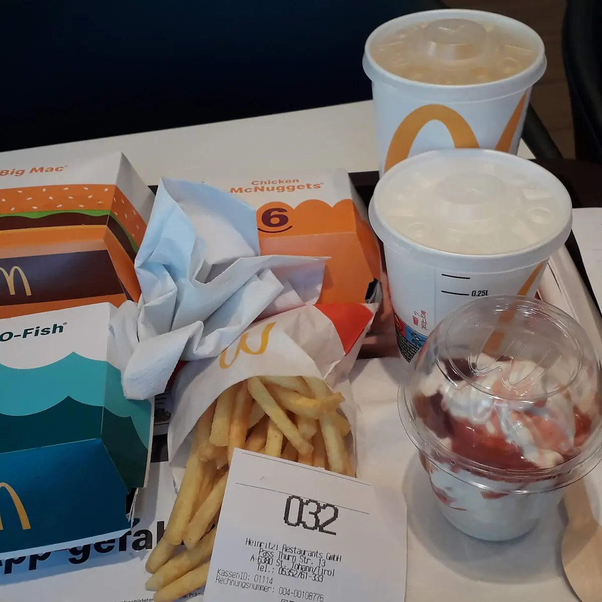 Mc Donalds Menu